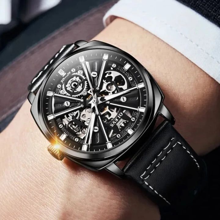 La pulsera del Vértice Plata está cuidadosamente diseñada con materiales premium, combinando la elegancia del cuero legítimo. Proporciona una comodidad incomparable y una sensación única de estar usando un reloj casi imperceptible en la muñeca.
